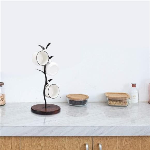 Mug Holder,Countertop Mug Tree,Coffee Mugs & Tea Cup Storage Rack,Coffee Counter - Picture 6 of 6